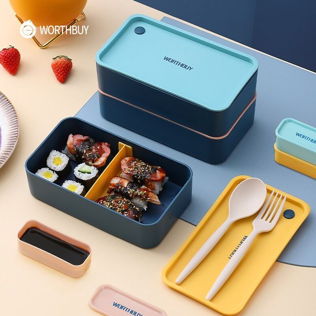 WORTHBUY Portable Plastics Bento Box For Adults Kids,Food Storage
