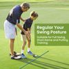 Golf Alignment Sticks Swing Trainer Tool Value 2 Pack, Foldable Practice Rods for Aiming Trainer Posture Corrector Putting Full Swing (Red+Blue)