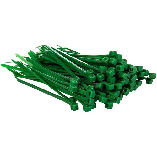 Nartel® 100 Pack of Green Cable Ties - Premium Tie Wraps - Premium Extra Strong Nylon Zip Ties (200mm x 2.5mm)