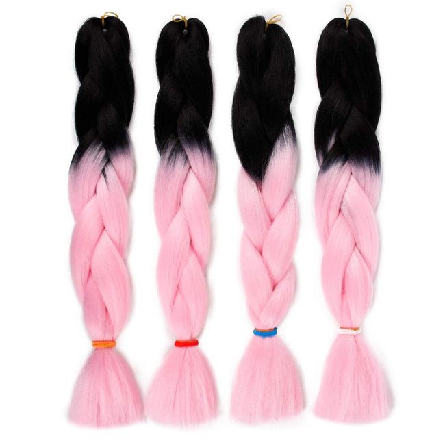 black to pink ombre hair