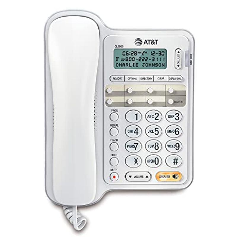 AT&T CL2909 Corded Phone with Speakerphone and Caller ID/Call Waiting ...