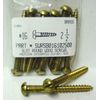 #16x2-1/2 Round Head Slotted Wood Screws Solid Brass (10)
