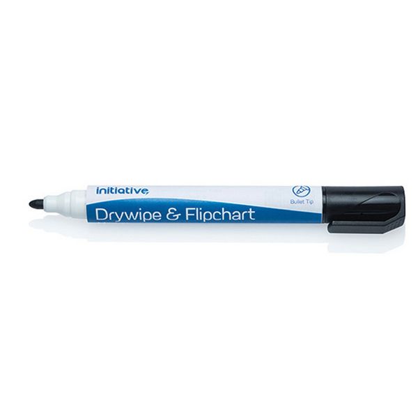 Pack of 15 Black drywipe & Flipchart marker pens