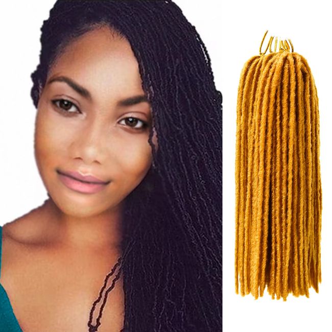 Tangsi Sister Locs Crochet Hair 8 Inch Goddess Locs Crochet Hair 4 Packs Micro Locs Crochet Hair Dreadlocks Extensions Color 27 (8",27# 4packs)