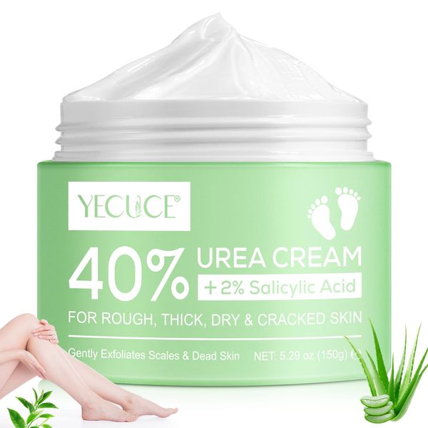 Urea Foot Cream -150G Tiefenfeuchtigkeitsspendend, Callus Remover Und Weich, Für Trockene Rissige Haut, Glatt Und Weich Trockene,Rissige Juckende Haut Für Füße,Hände,Fersen, Ellenbogen, Nägel Und Knie