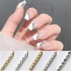 Chisafly Nail Parts, Chain Nail Chain, Rhinestone Chain, Sparkling, Cuttable, 2 Pieces, Approx. 19.7 inches (50 cm), Rhinestones - Silver
