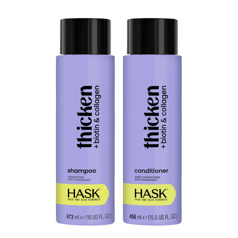 HASK Thickening Shampoo + Conditioner Set with Biotin and Collagen ...
