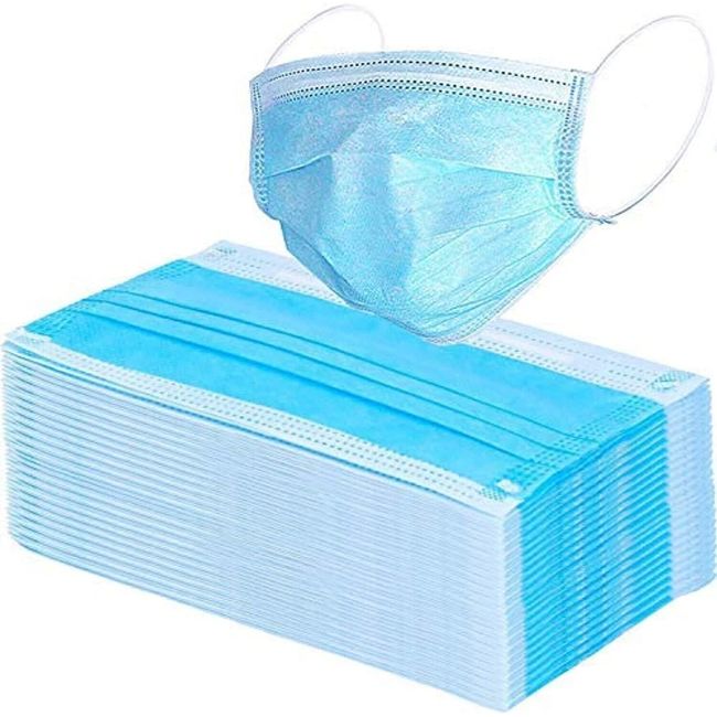 Disposable Face Masks 50PCS For Home & Office 3-Ply Comfortable Adult/Youth