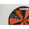 Quilted Halloween Table Topper, Round Handmade Patchwork Centerpiece, Fall Decor