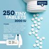 FREEDA Vitamin D3-3000 IU - Pure High Potency Kosher Supplement Tablets - Bone and Muscle Health, Calcium Absorption, Immune Support for Men and Women* - 250 Count