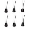 6 Pcs Waterproof Black Pigtail Lamp Light Holder Socket E26 E27 250V 6A C332