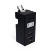 Elecom USB Tap, USB Female x 3, AC x 1, Vertical Insert, 2.1A, Black