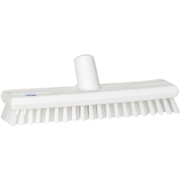 Vikan 70415 Deck Scrub,Waterfed,Stiff,11",PP/PBT,White