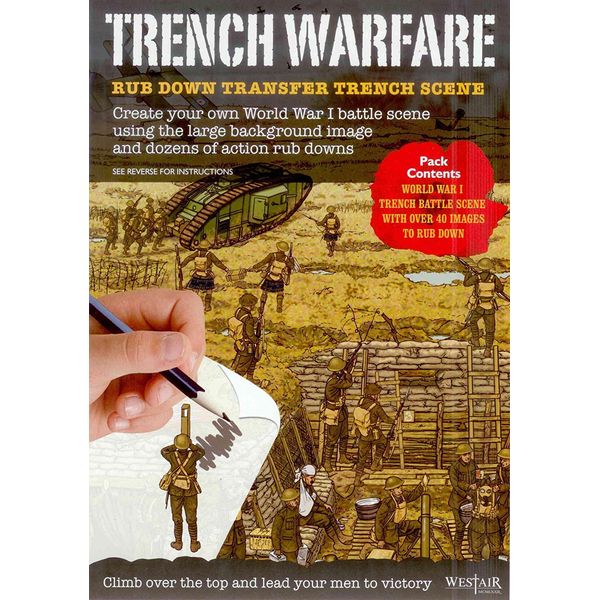 Trench Warfare - Rub Down Transfers World War 1 Battle Scene