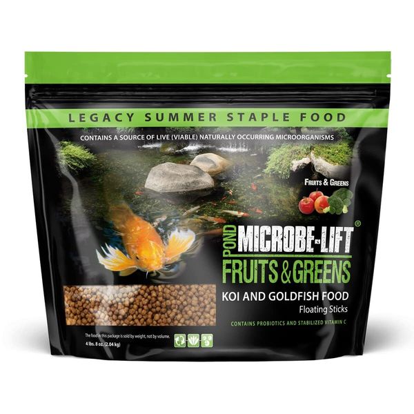 Microbe-Lift MLLFGLG Fruits and Greens Floating Fish Food Sticks for Ponds,