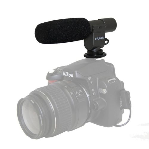 Polaroid Professional Grade Digital SLR and Camcorder Microphone, Black