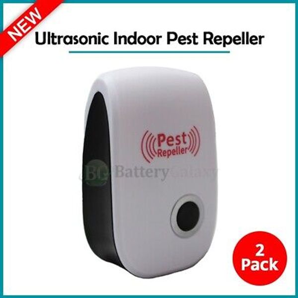 2-Pack Ultrasonic Indoor Pest Control Repeller for Bugs, Insects, Mice, Spiders