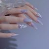 Pack of 24 Nail Tips, Light Blue Butterfly Aurora Nails, Parties, After-Parties, School Entrance Ceremonies, Graduations, Kindergarten Entrance Ceremonies, Coming-of-Age Ceremonies, Fireworks Festivals, Photography, False Nails,