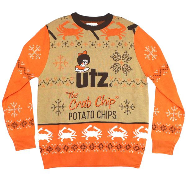 Utz Crab Chips / Knit Sweater - Large / Orange