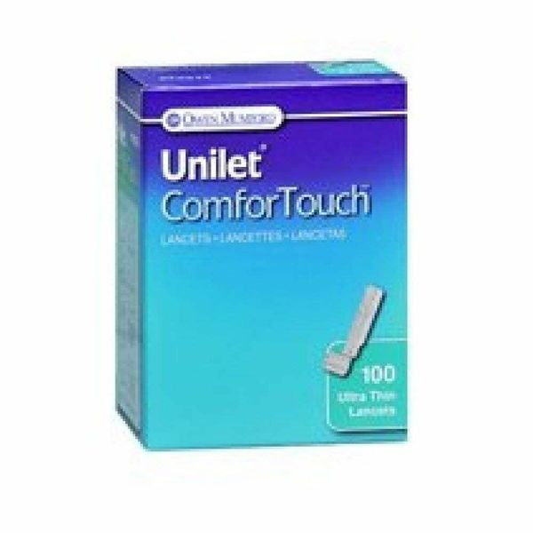 Unilet ComforTouch Ultra Thin Lancets 28 G Use with Lancing Device 100 Ct 2 Pack