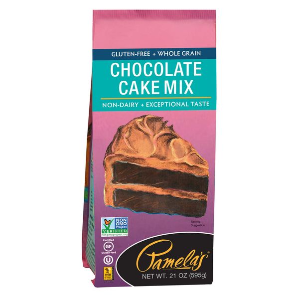 Pamela's Products Gluten Free Cake Mix, Chocolate, 21-Ounce Packages (Pack of 6)