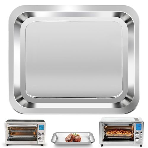 Air Fryer Tray for Emeril Lagasse Everyday 360 Air Fryer, 12''×10'' Stainless Steel Air Fryer Accessories Drip Pan Tray Bake Pan Replacement Parts, Not fit for Emeril Lagasse 26 QT 25 QT French Door