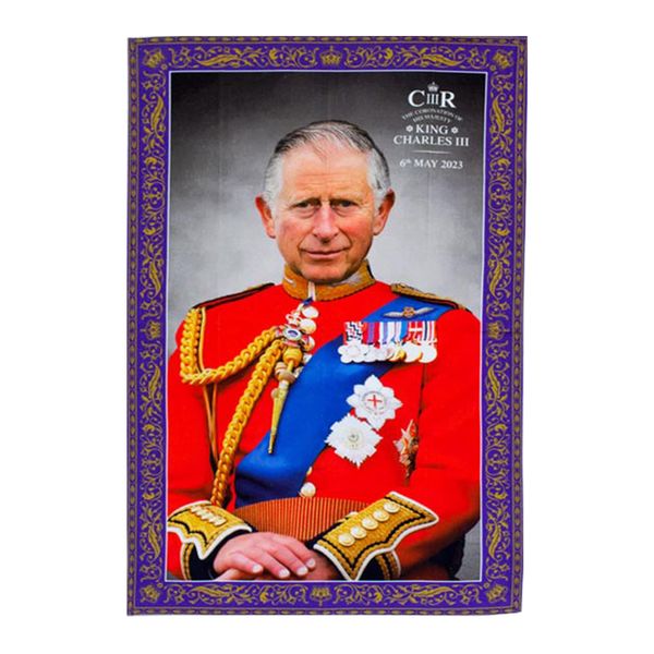 Elgate King Charles III Coronation Tea Towel Commemorative Collectable Memorabilia Souvenirs Gift (By LILAJ)