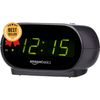 Small Digital Oval Alarm Clock LED Display Nightlight Battery Backup Black