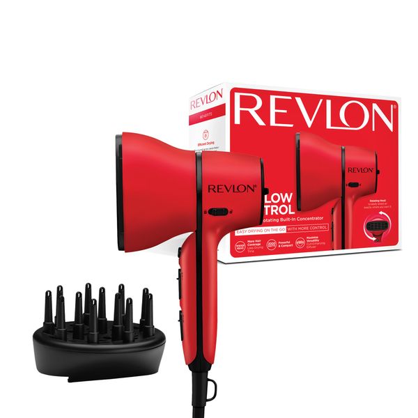 Revlon Airflow Control Dryer || Compact Dryer with Rotating Built-in Concentrator and Curl-Enhancing Diffuser, 2000W || RVDR5320