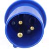 16 Amp 240v Site Trailing Plug & Socket 230v 16a 3 Pin PCE 240 Volt Blue Hook Up, 1 Set