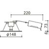 Oderic OD361602R LED Downlight, Non-dimmable, φ125, 60W Equivalent, Off-White, Bulb Color