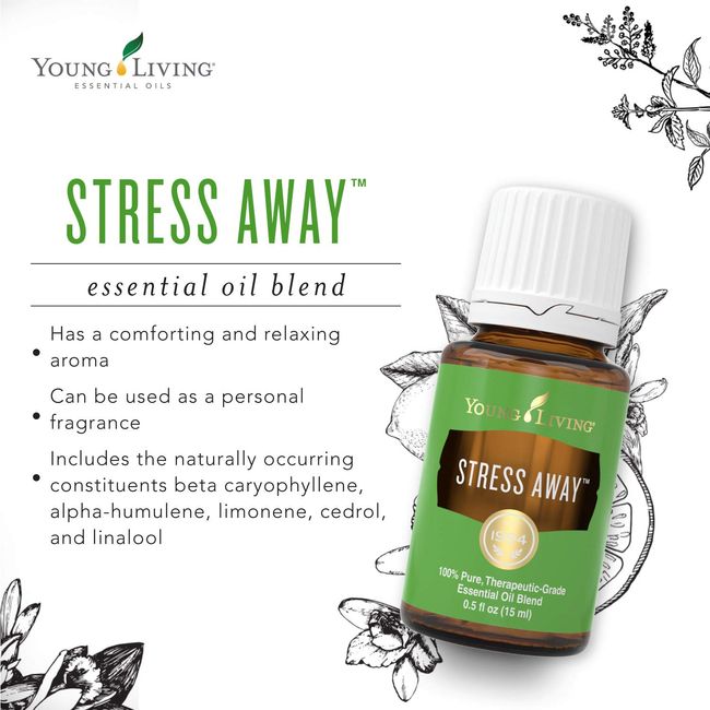  Young Living Stress Away Essential Oil Blend - Calming Scent of  Lime, Cedarwood, Vanilla & Lavender - 5ml Bottle for Relaxation On-The-Go.  : Health & Household