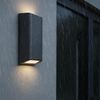 CGC Lighting Outdoor Outside Wall Light Rectangular Dark Grey Anthracite Up Down Garden LED Mains Power (Large)