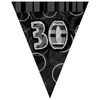 Unique Party Black Silver 30 Glitz Pennant Bunting (One Size) (Black/Silver)