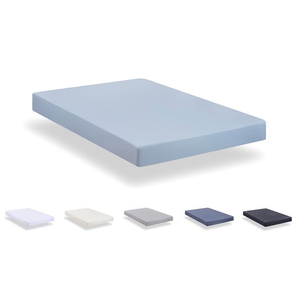 Todocama - Fitted sheet made from extra soft brushed microfibre. (Bed 150 x 190/200 cm, Light Blue)