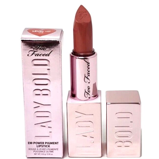 Too Faced Lady Bold Em-Power Pigment Lipstick Level Up 05 New In Box RARE