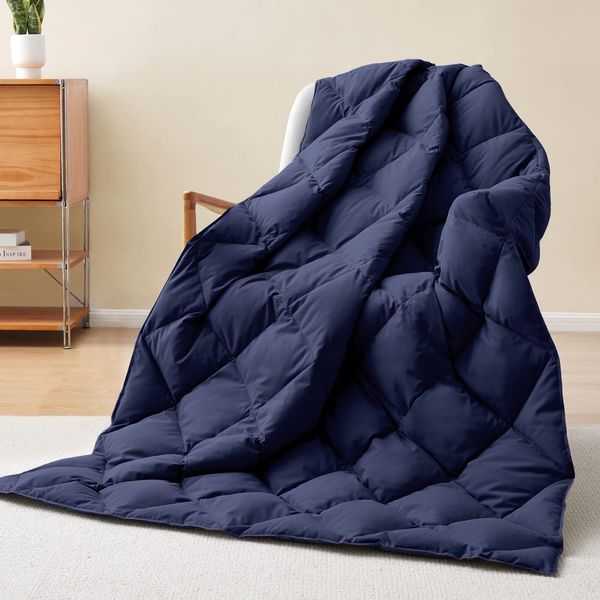puredown® Down Throw Blankets for Couch, Lightweight Down Throw for Indoor an...