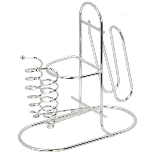 Granti WM-302 Toothbrush Stand, Silver, 5.6 x 2.8 x 5.7 inches (141 x 72 x 144 mm), Toothbrush, Tube, Cup Stand