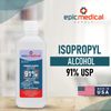Isopropyl Alcohol 91%, Multipurpose First Aid Antiseptic (2) 16 Oz.