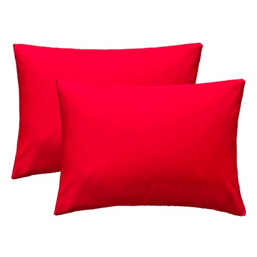 iMaylex Soft 100% Egyptian Cotton Zipper Closure Pillowcases, Valentines Day Gifts,Cozy and Lightweight Pillow Case, Set of 2, Red, King, 20" x 36"