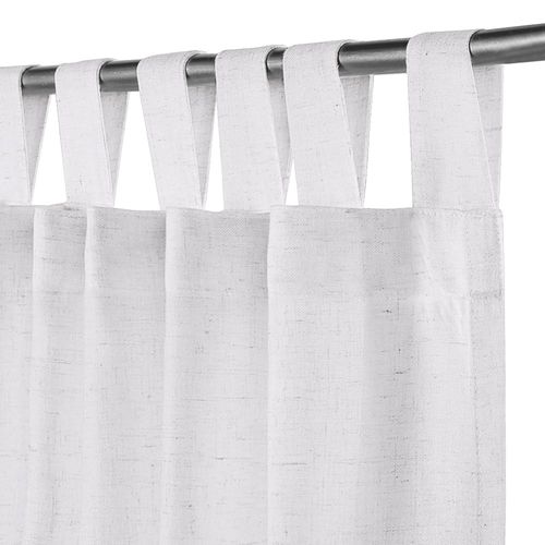 FantasDecor White Linen Curtains 84 Inch Length 2 Panels Tab Top Curtains for Living Room/Bedrrom Light Filtering Linen Textured Window Drapes Neutral Country Rustic Farmhouse Boho Curtain, White
