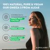 High Strength Vegan Omega 3 Capsules - 1500mg - 600mg DHA and 300mg EPA per Daily dose of 3 Capsules - 90 Omega 3 Vegan - from Sustainable Plant-Based Algae Oil