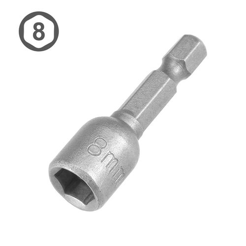 Sourcingmap 2 Pcs 1/4" Quick-Change Hex Shank 8mm Magnetic Nut Setter Driver Drill Bit, 42mm Length, Metric, Sandblasting