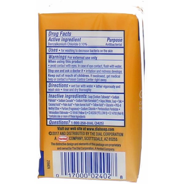Dial Bar Soap Gold 4 Ounce 3 Count