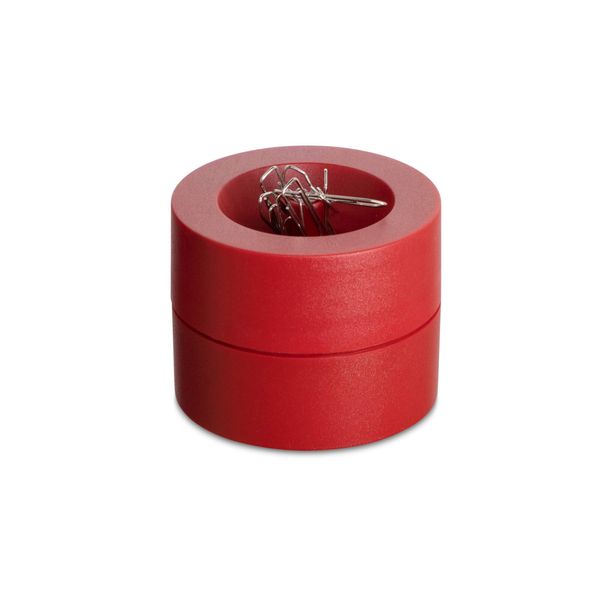 MAUL magnetic paperclip holder, Ø 73mm, H66mm, Red