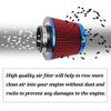 3" 76mm Inlet Cold Air Intake Cone Replacement Quality Dry Air Filter Red