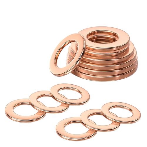 Qrity 20 Pieces M8 Flat Washers, 8mm ID 14mm OD Copper Sealing Ring, Metric Sealing Gasket for Screw Bolt