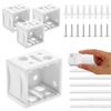 4 Pack Blind Brackets 1 Inch Window Blinds Headrail Holders White Profile Box Mounting Bracket Mini Blinds Box Mounting Bracket