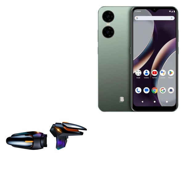 BoxWave Gaming Gear Compatible with BLU G63 - Touchscreen QuickTrigger Auto, Trigger Buttons Autofire Gaming Mobile FPS - Jet Black