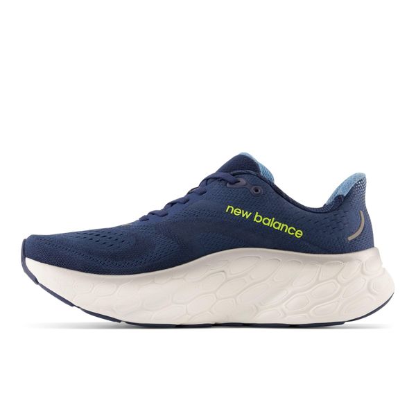 New Balance Men's Fresh Foam X More V4 Running Shoe, Nb Navy/Cosmic Pineapple/Heritage Blue, 10